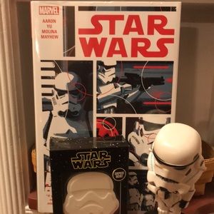StormTrooper Lot Hard book, Bobblehead & Bath Bomb